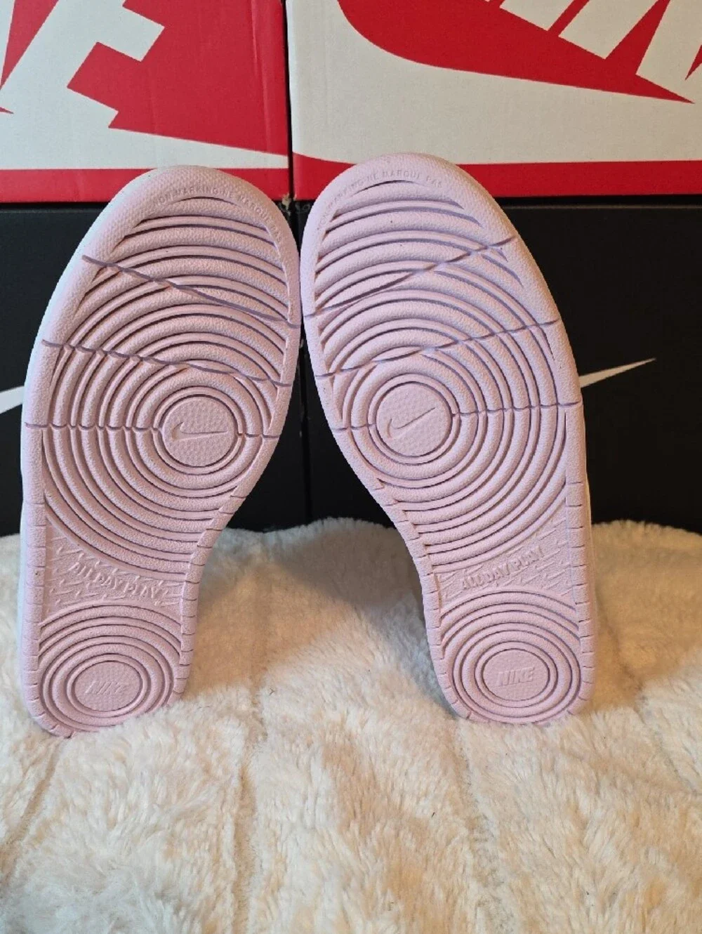 Nike Kids Pink and White Low Top Sneakers